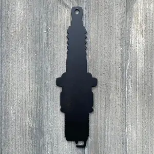 Sparkplug Metal Sign Cutout - Classic Design for Mechanics and Car Enthusiasts