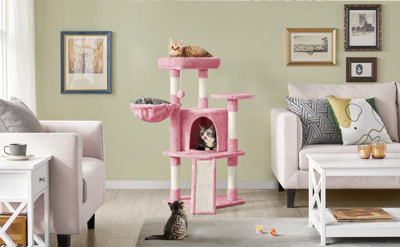 Yaheetech 42in Cat Tree with Scratching Posts and Condo, Plush Cat Tower with Perch Platform for Indoor Small Medium Cats Yaheetech 42in Cat Tree with Scratching Posts and Condo, Plush Cat Tower with Perch Platform for Indoor Small Medium Cats