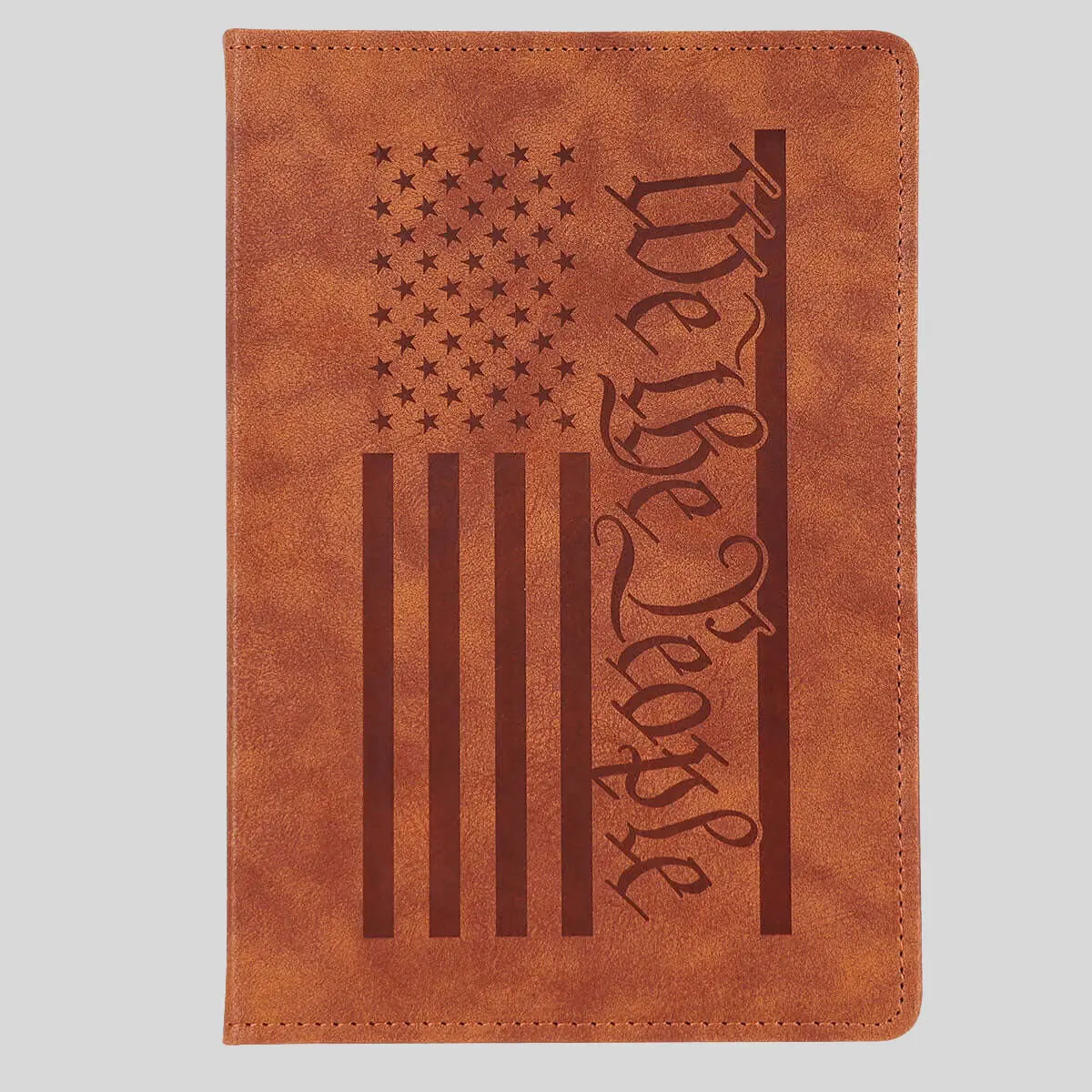 HOLD FAST Men's Faux Leather Journal - Patriotic Office Stationery Notebook, Country Love, 192 Lined Pages, 5.75"x8.5"x0.75", Inspirational Quotes, Record Notes, Name/Date Page, Ribbon Marker
