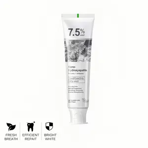 7.5% Nano-Hydroxyapatite Toothpaste Helps Remineralize,  Natural Peppermint Flavor, Fluoride-Free, Fresh Breath, Reduce Tooth Sensitivity Toothbrush Cleaning