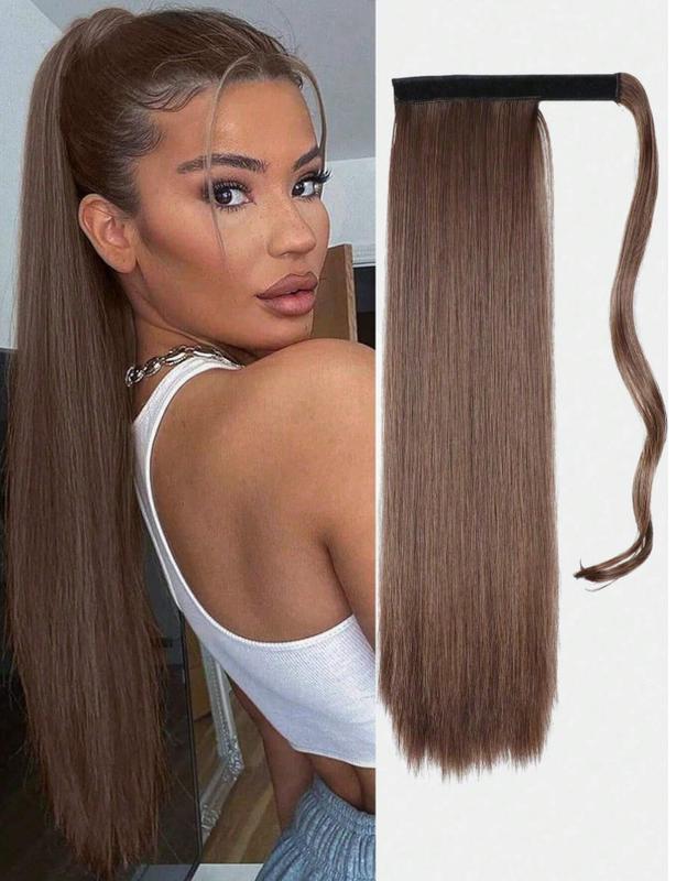long straight hair wig piece ponytail synthetic female ponytail hair extensions