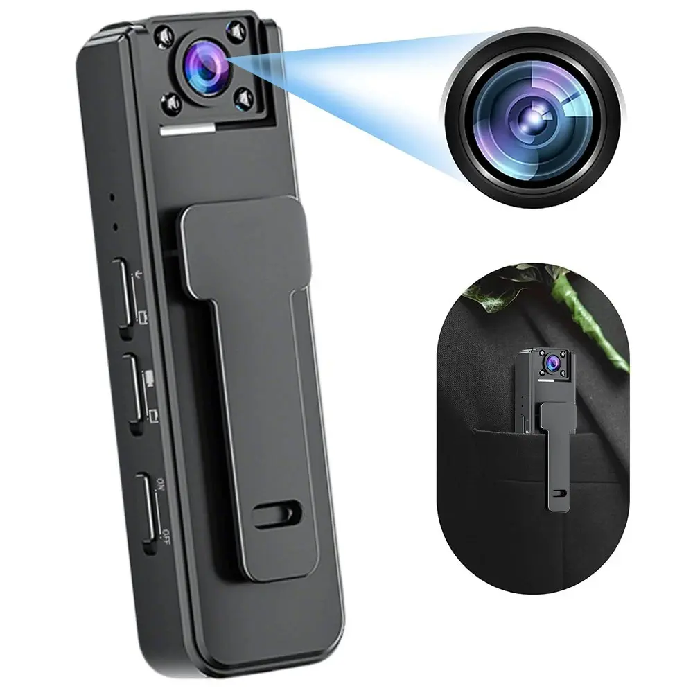 Wireless Vlog Body Camera With 32G SD Card, 1080P Camcorder, Wearable Body Cam with Night-Vision & 180° Rotation Lens, Portable Sport DV Camcorder for Outdoor Sport Skiing Cycling Hiking（No APP）