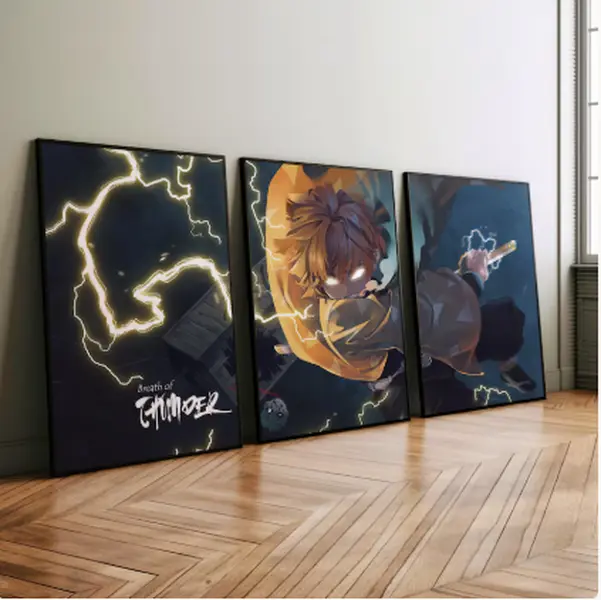 Demon Slayer Zenitsu Framed / Unframed & Canvas Wall Art, Anime Art, Demon Slayer Poster, Anime Gift, Anime Print, Demon Slayer Art, Manga