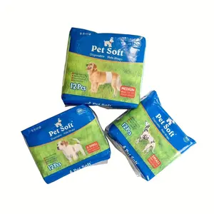 12pcs Male Dog Disposable Diapers, Dog Male Diapers, Pet Soft, Ultra-Absorbent, Leakproof, Puppy Training, Elderly Dogs Incontinence, Strong Elastic Waistband Design, Travel Convenient, Urinary Incontinence, Hot Selling for Dogs, Adjustable Size