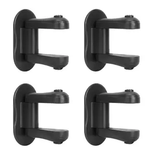 4Pcs Door Lever Locks - Prevents Teenager from Opening Doors - Durable ABS with Adhesive - Easy One-Hand Operation for Adults, No Tools Needed (Black) - Home Improvement.