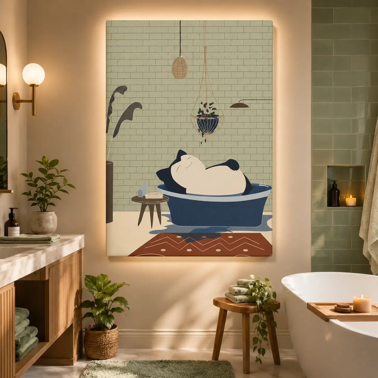Bathtub series ArtPrintable Wall Art Anime Poster BathroomDecor Photo Decoration