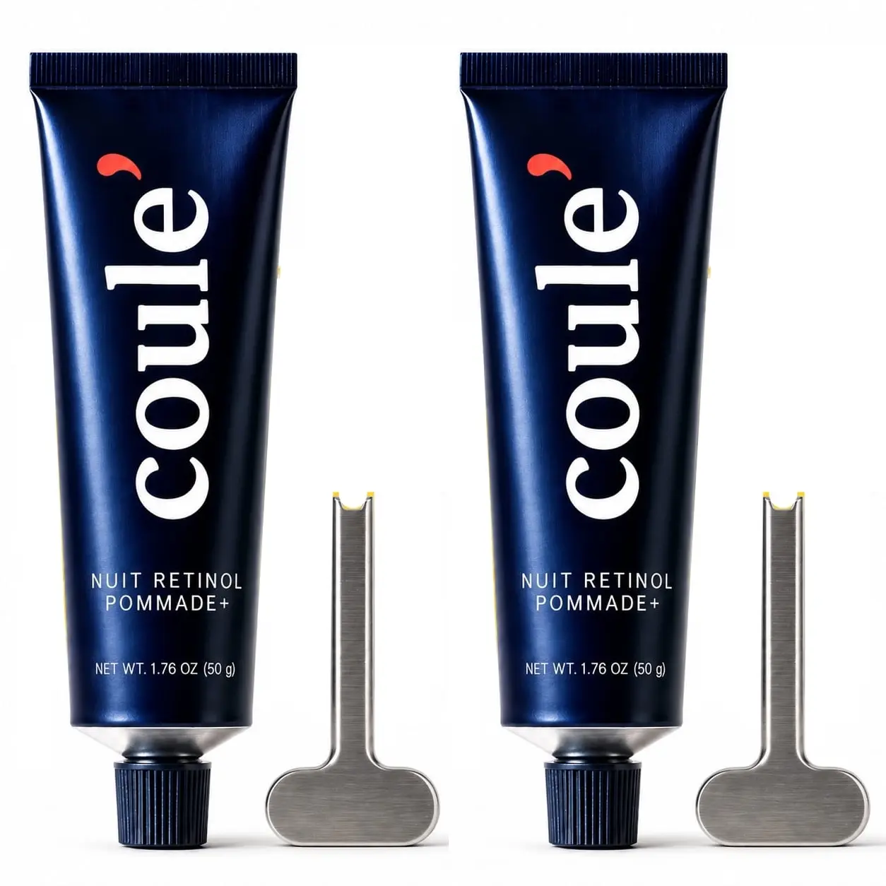 French Pharmacy Retinol Face Cream Dual Active Retinoid Pommade 50g for Sensitive Skin with Metal Tube Turner Pack of 2 by Coule'
