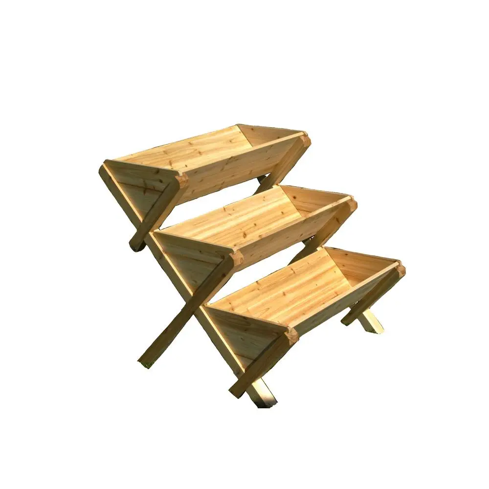 212 MAIN RSI-3TR-37 Eden Waterfall Garden Table, Outdoor Furniture with Deep Beds, Drip Holes, Self-Wicking System, Solid Fir Construction, 37lbs for Urban Gardening