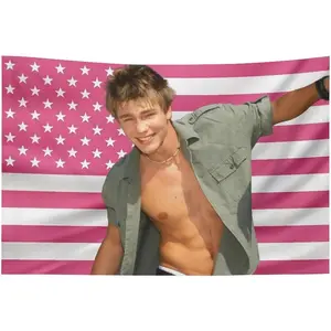 New,2025 America Pink Chad Flag Michael Tapestry Murray Funny  With Wall Hanging Poster Holiday Gift Wall Decor Bedroom Living Room Dorm Concert Cotton Linen