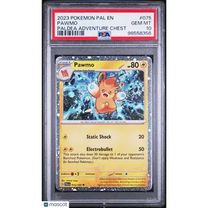 2023 POKEMON PAL EN-PALDEA EVOLVED PALDEA ADVENTURE CHEST #075 PAWMO PSA 10