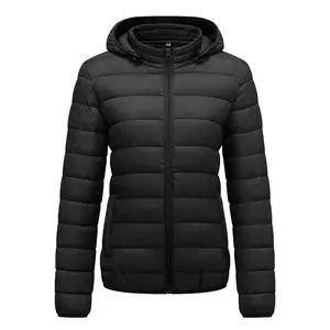Women's Hooded Packable Ultra Light Coat Warm Short Puffer Jacket - Windproof & Water Resistant, Multi Practical Pockets, Ideal for Travel & Everyday Wear