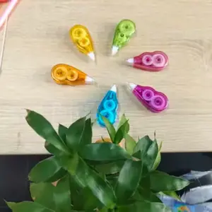 6-Pack Moleskin Correction Tape Erasers, Transparent Ring Design, Compact & Portable, Durable Plastic Material, Student Stationery Choice