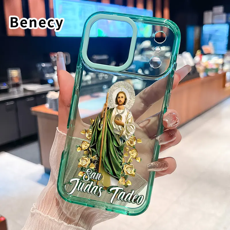 Phone case for iPhone 17 Pro Max 16 15 Plus Air 14 13 12 11 Jesus Yellow Rose Anti-Yellowing Shockproof durable ultra-thin Crystal Cover