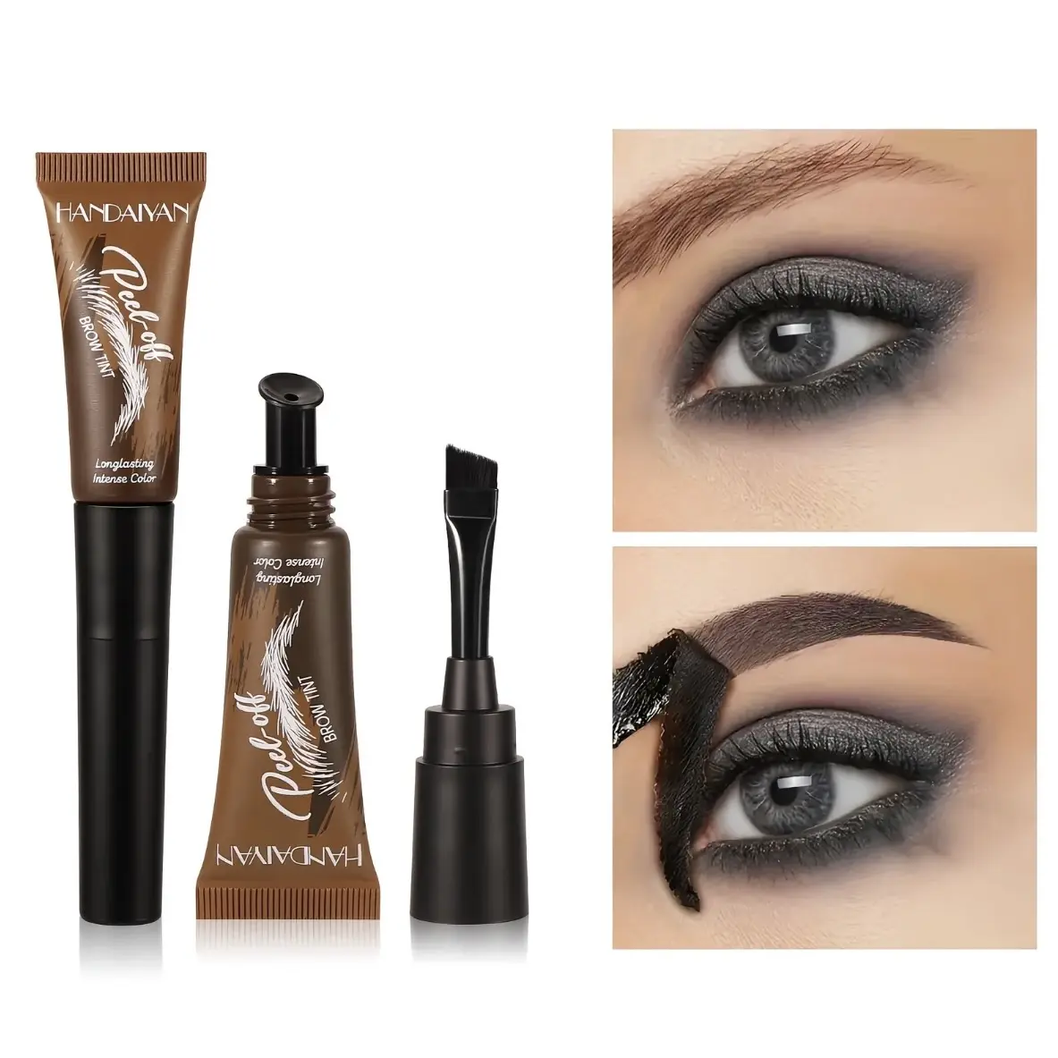 Handaiyan Waterproof Eyebrow Dye Paste - Tinted Brow Gel with 5-Color Options, Long-Lasting Easy Peel-Off Formula for Defined Brows, Beauty & Personal Care Makeup Product