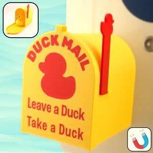 Mini Cruising Duck Mailbox Magnet, Refrigerator Magnets, Diy Fridge Magnet, Refrigerator Decor Magnet, Door Decoration Strong Magnetic Back Weatherproof Outdoor Decor, Kids Gift Set Home Decor