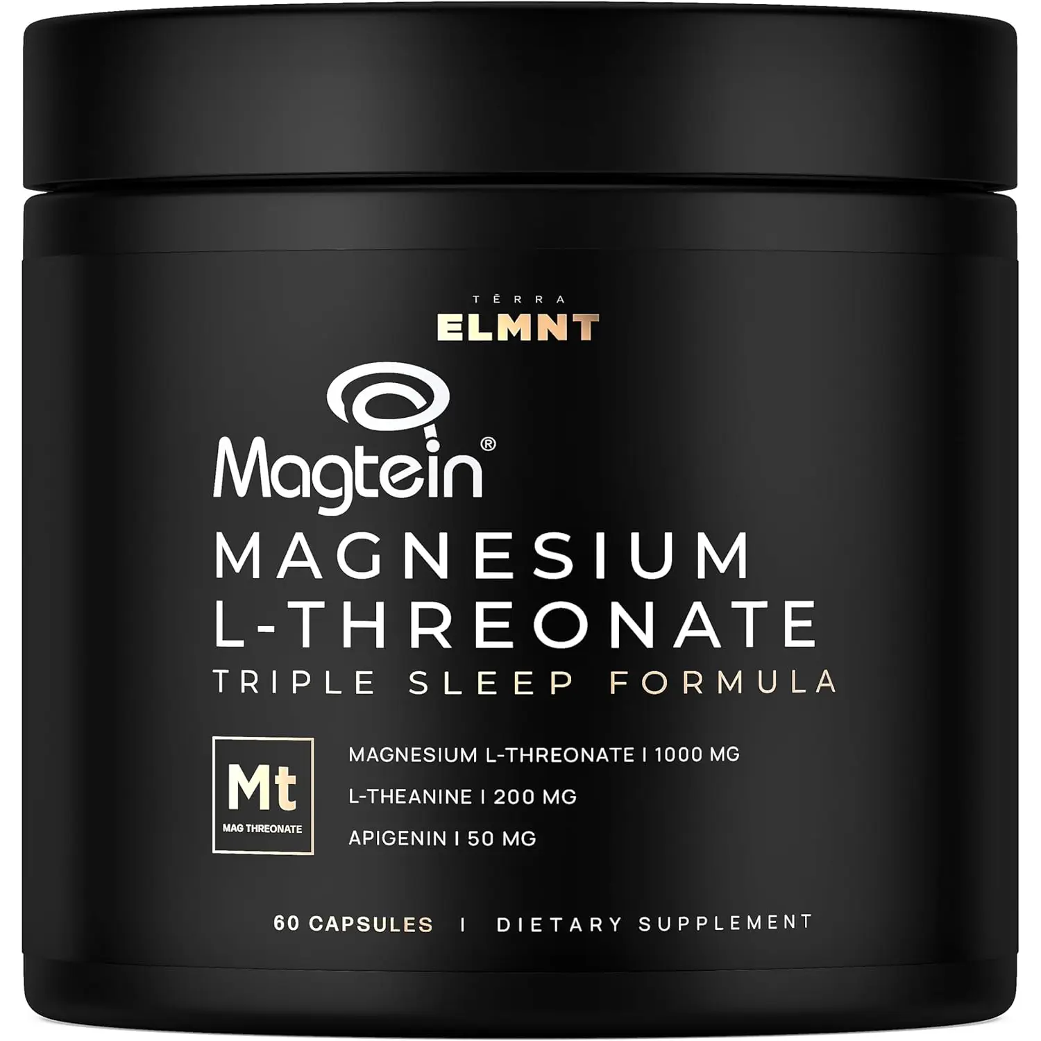 Magnesium L Threonate Supplement with Magtein Apigenin L Theanine High Absorption Sleep Brain Support 120 Capsules