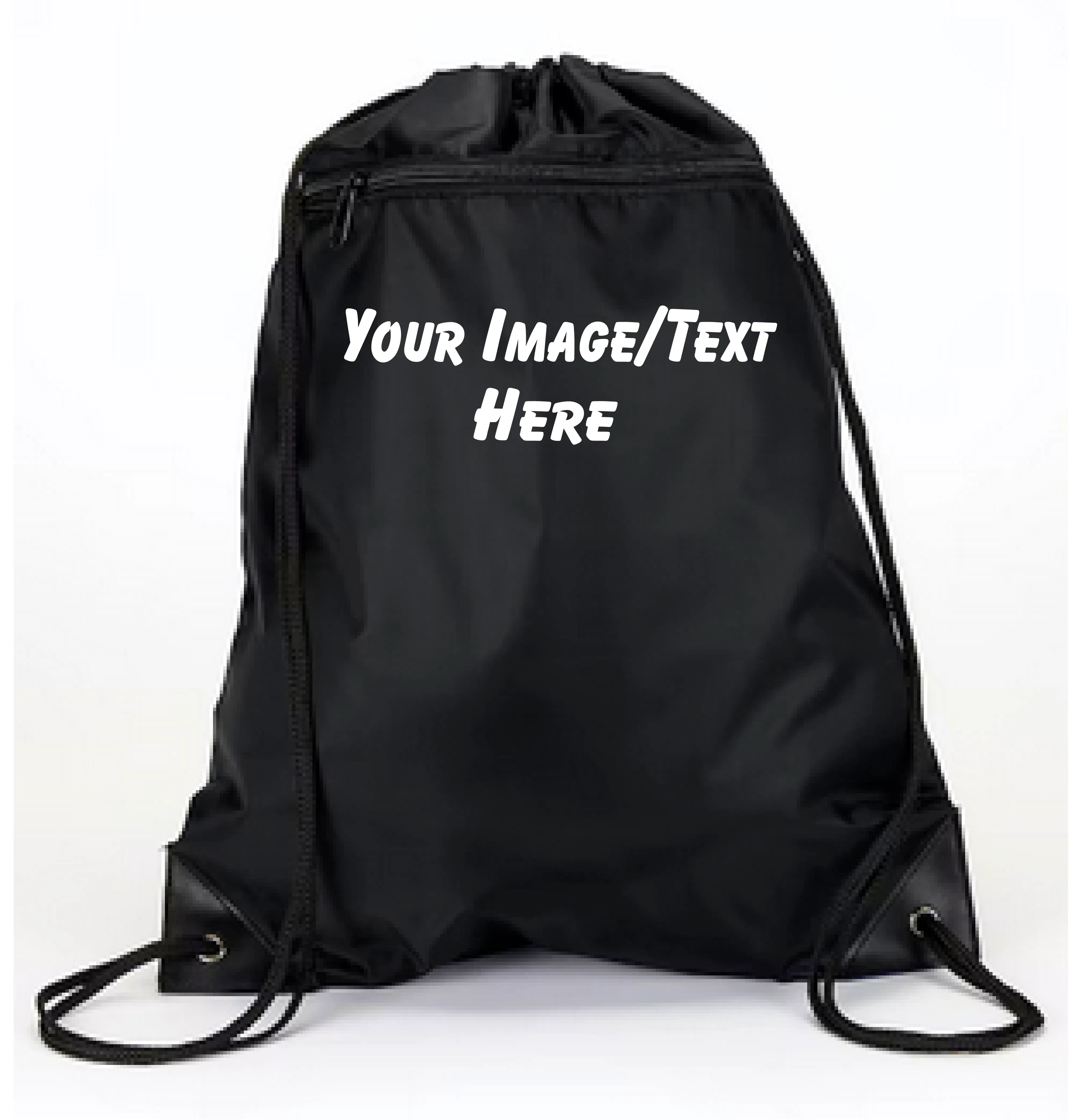 Custom Drawstring Backpack With Zipper Pocket