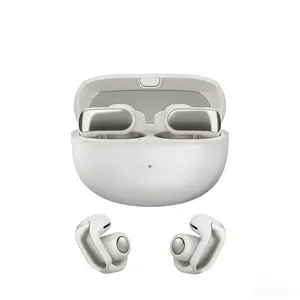 Mother’s Day Gift Open Clip-On Earbuds – Ambient Awareness Button Controls, Fashion Non-In-Ear Ear Clips for Music Calls, All-Day Comfort