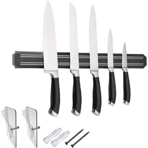 15-Inch Magnetic Knife Holder for Wall – Strong Magnetic Strip for Knives, Scissors & Kitchen Tools, Easy Install Stainless Steel Rack  Fast Ship