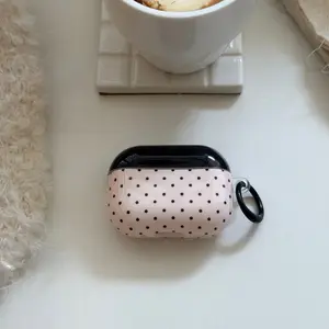 Black cover simple polka dot for Apple airpods4 earphone case Airpodspro3 generation Bluetooth earphone cover airpodspro2 personalized 3rd generation 4th generation noise reduction AirPods 1