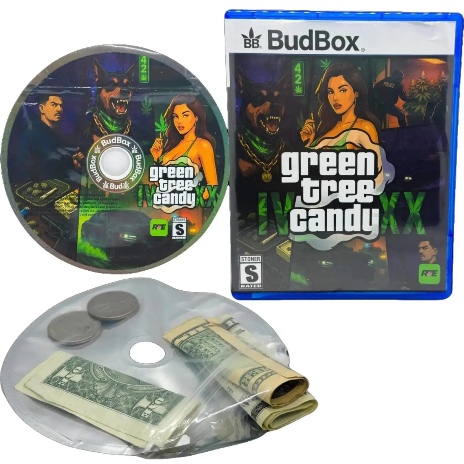 BudBox Retro Game Case Plastic Organiser with Waterproof Artwork & Disc Insert, Funny Gamer Gag Gift for Adult Fans