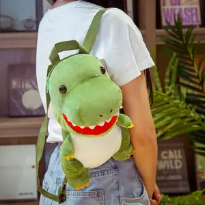 Adorable Green T-Rex Dinosaur Backpack - Soft Polyester, Adjustable Straps, Lightweight & Durable - Perfect for Travel & Birthday Gifts