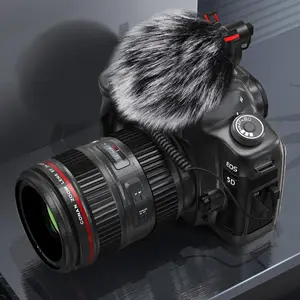 Universal Microphone for Camera, Microphone with Shock Mount for DSLR, iPhone and Android Smartphones, Compatible with Canon EOS, Nikon, and Sony Cameras, Live Streaming Mic