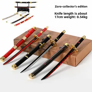Zoro Collector's Edition 17cm Zinc Alloy Sword Keychain Set with Gift Box & PVC Packaging 0.54kg Weight
