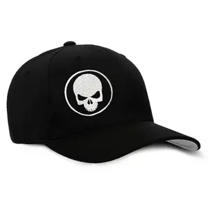 Unisex Skull Stretch FlexFit Cap - Black Baseball Hat with United We Stand Back Embroidery for Unity & Strength