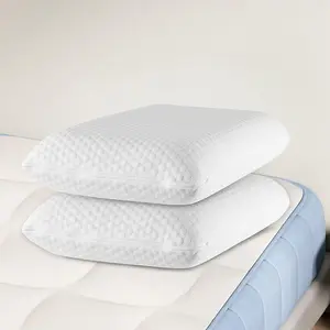 2-Pack Memory Foam Pillows with Detachable Washable Honeycomb Pillowcase, Odorless Ergonomic Cervical Support Pillow, Designed for All Sleeping Positions to Align Spine & Relieve Neck Pain, Breathable & Skin-Friendly Fabric for Cool