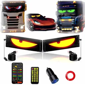 2PCS Devil Eyes Light for Windshield :Programmable Led Sign,USB Digital Lighting Display,23.6 x 4.7inch Car Lights Led Eyes for Car Windshield Eyes Animated for Cars/Trucks/SUV