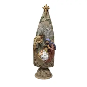 Nativity scene Christmas tree 14”