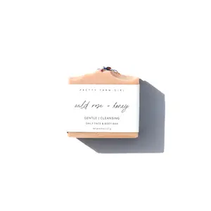 [Pretty Farm Girl] Wild Rose + Honey Handmade Tallow and Goat Milk Soap Bar – Gentle Floral Cleanse (141g / 5 oz)