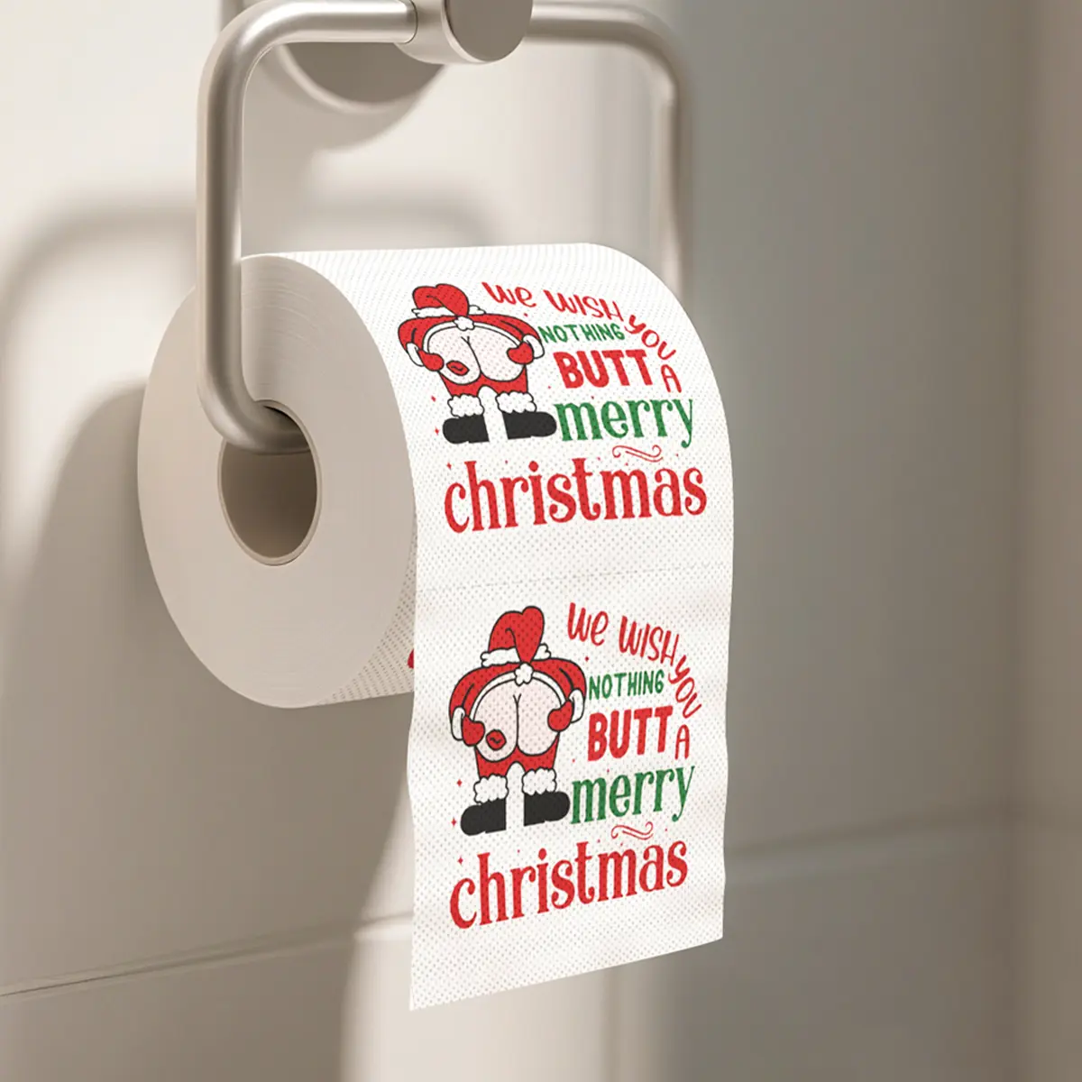 Christmas Toilet Roll Paper Happy 2026 New Year Christmas Supplies Xmas Tissue Roll Napkin Kitchen Tool Home Decoration New Year Bathroom Tissue Toilet Paper Soft