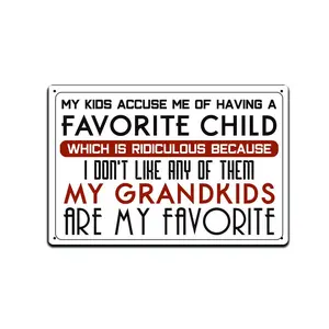 Favorite Child Grandkids are My Favorite Teenager Kids Bedroom Wall Door Decor Tin Signs 12 x 8 in