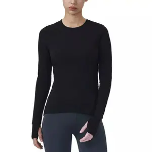 SPYDER Active Women Black Long Sleeve Pullover Activewear Side Zipper Pocket Shirt Thumb Hole