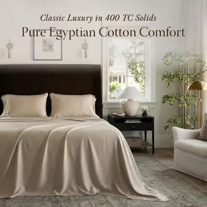 Threadmill Egyptian Cotton Sheet Set | 100% Certified Egyptian Cotton Sheets - 400 Thread Count Solid