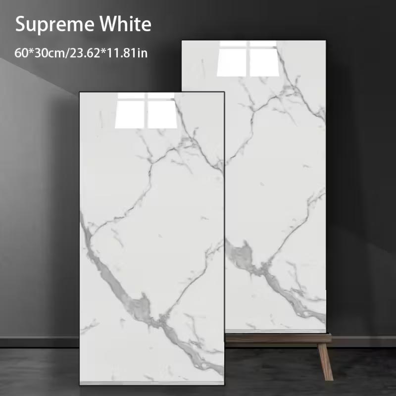 Marble-pattern wall stickers, waterproof and self-adhesive, used for kitchen, living room, bathroom, hallway, office, home, and dormitory decoration and color change