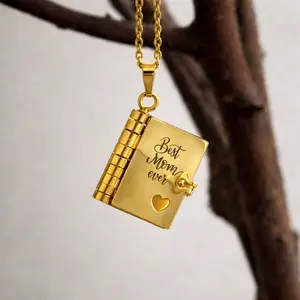 Best Mom Ever” Book Necklace, Love Letter Pendant, Meaningful Mother’s Day & Birthday Jewelry Gift