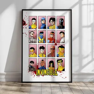 Invincible Variants Poster, Superhero Wall Art, Comic Book Decor, Omni-man Artwork, Home Wall Art , Gift for him and her, christmas , valentines day