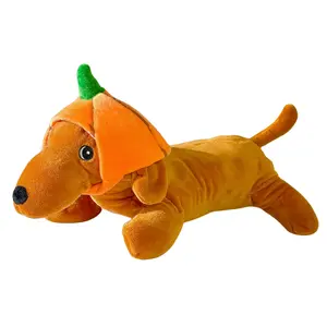 Kinda Punny - The Weens x Patchwork Pet - Plush dog toy, Velvety Soft, Squeaky, Pumpkin Helmet, 14"