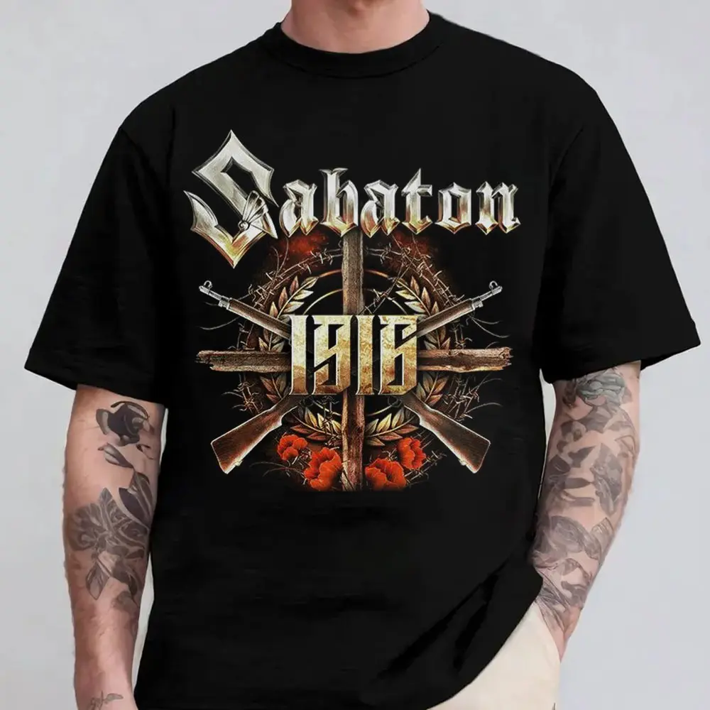 Sabaton Power Metal Graphic Shirt, Swedish Rock Band Tee, Unisex Street Style