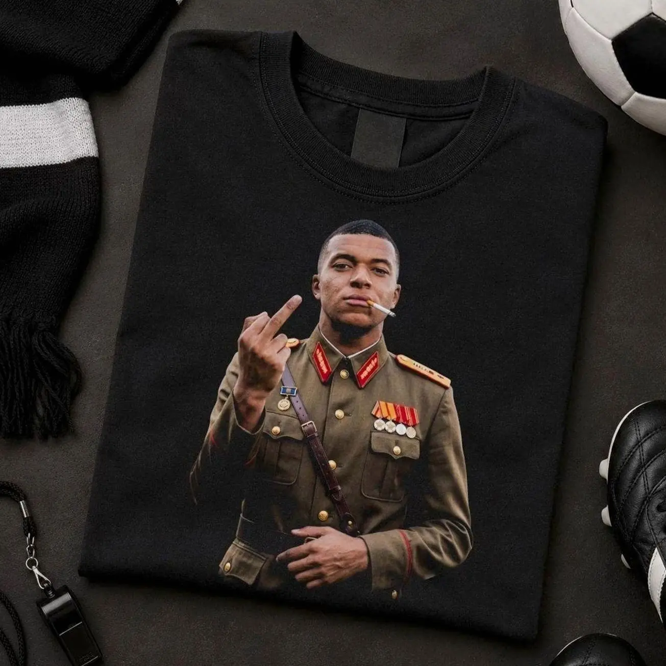 Dictator Mbappe Middle Finger Shirt, Propaganda Style Football Graphic Shirt, France Soccer Fan Gift FAB TDZ 63U