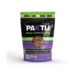 PAKTLI Organic Milk Chocolate Alegria Bites Traditional Snack with Puffed Ancient Grains & Fairtrade Chocolate Certified Gluten-Free Kosher
