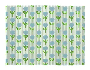 PL9319-Marigold Ticking Stripe Blue by Laura Park Linen Placemat