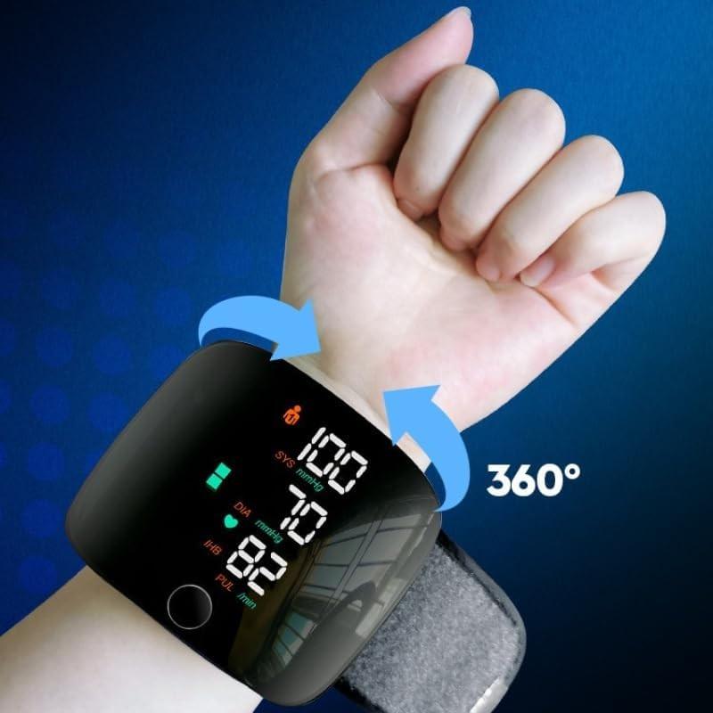 Rechargeable Wrist Blood Pressure with LED Touch Screen, Voice Broadcast & 99x2 Memory Made Simple. Accurate Home Bp Tracking(1/2 PCS)