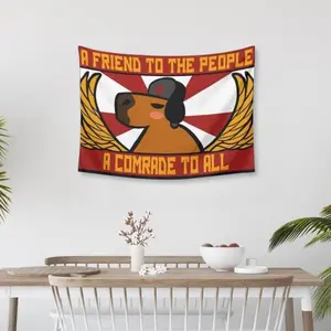 Commie Capybara Flag Funny Political Banner Dorm Room Man Cave Wall Hanging Aesthetic Decor Internet Meme Gift
