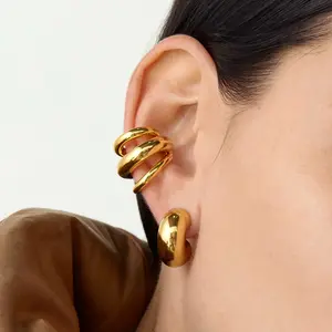 Earscape Architect Clip | A Single-Piece, Triple-Tier Sculpture in Minimalist Steel | Your Curated Look, Achieved in One Click. #EarStacking #CuratedEars