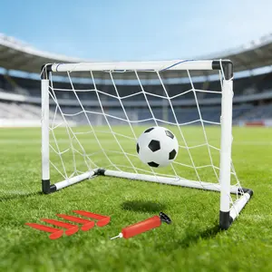 Portable Football Goal Set, Easy to Assemble for Outdoor and Indoor Play, Family Interactive Soccer Training Toy