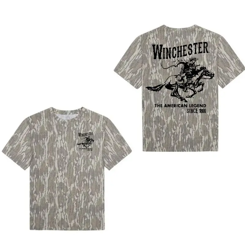 The American Legend Camo T-Shirt Winchester Since 1866 Camo T-Shirt, Cowboy Lifestyle Camo T-Shirt,Full Color Camo T-Shirt, Perfect For Outdoor Enthusiasts